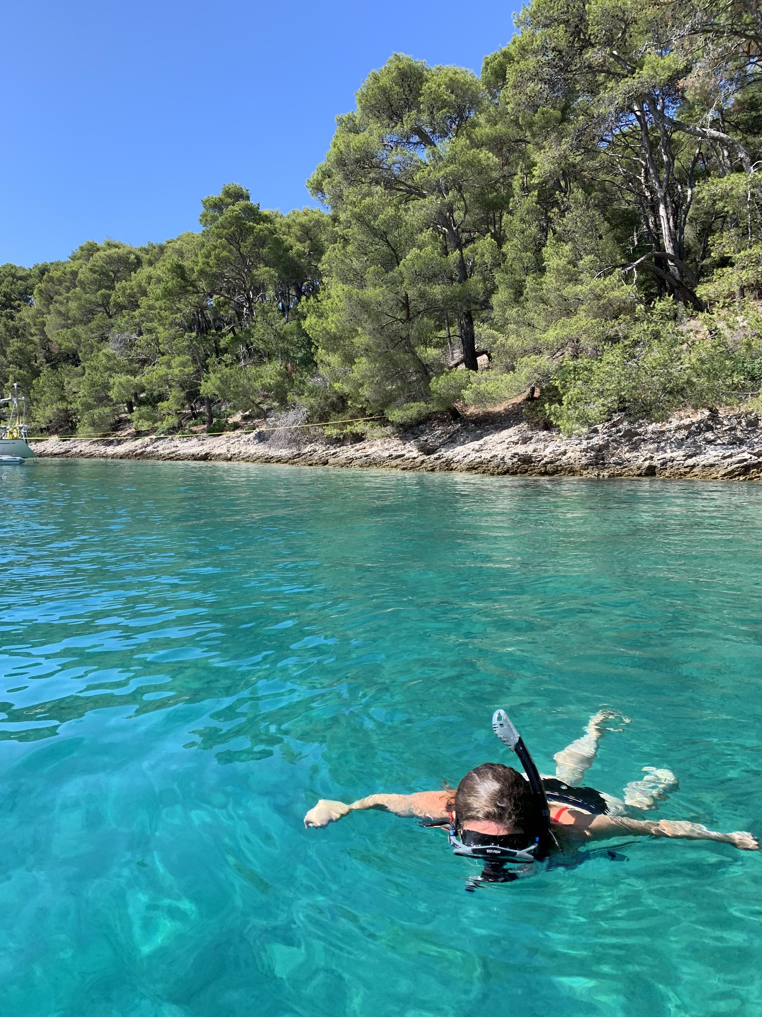 girl snorkeling underwater