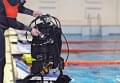 scuba diving equipment at the pool