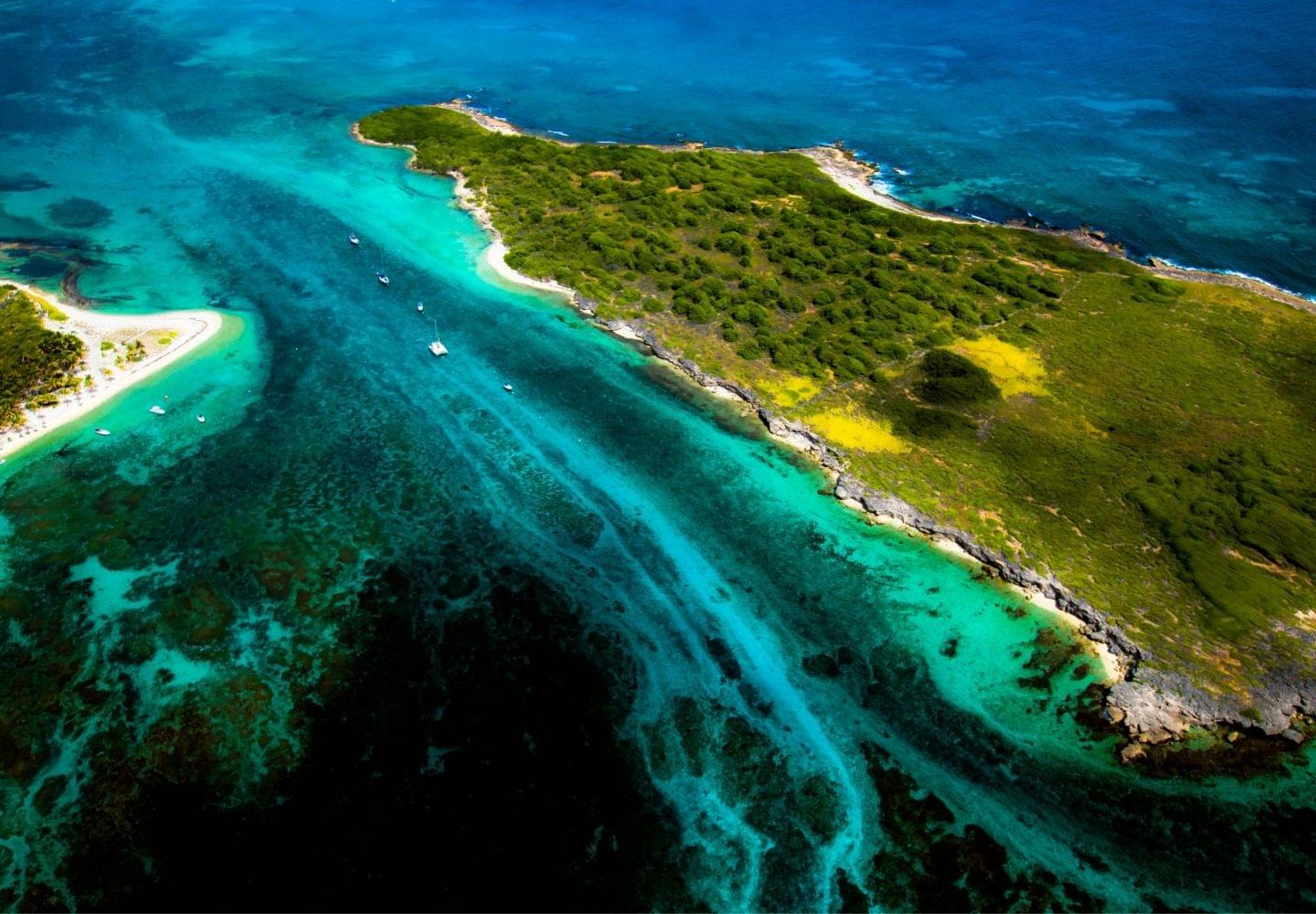 sea channel at petite terre guadeloupe