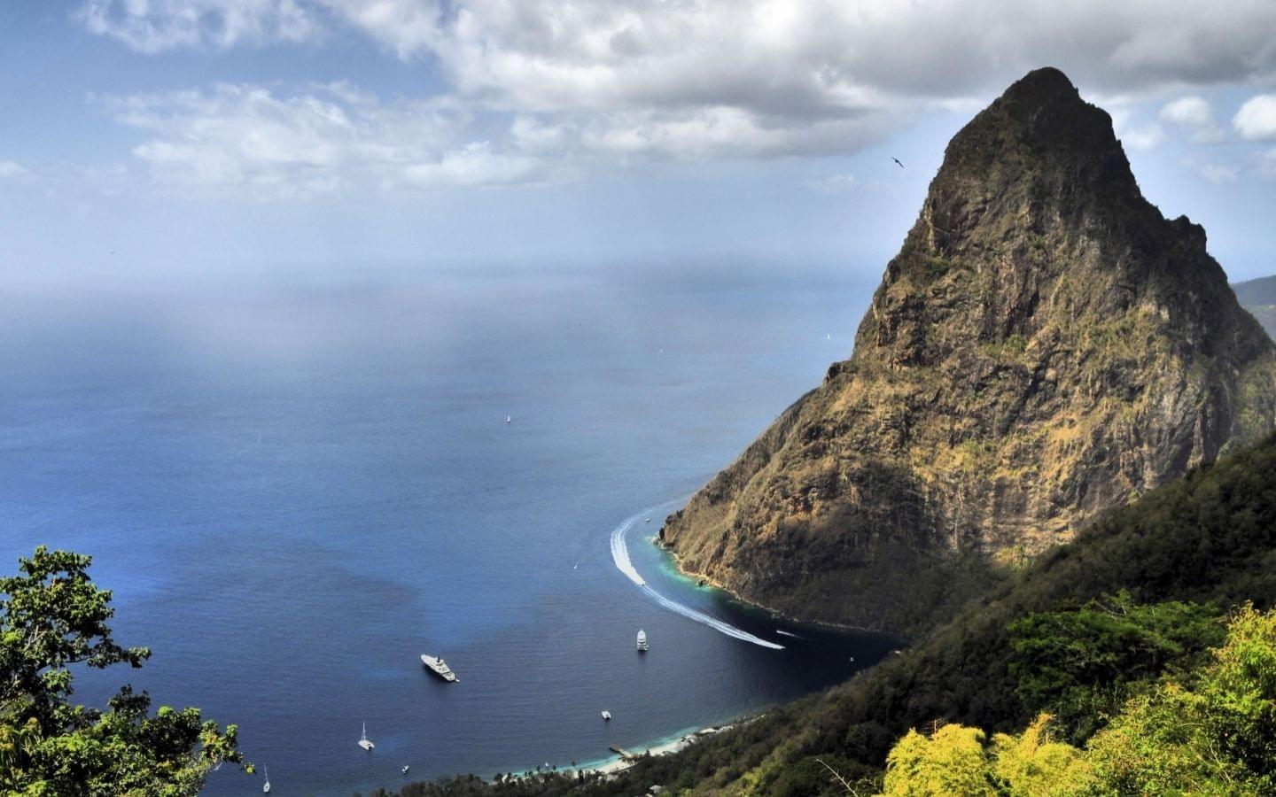 overlooking the pitons saint lucia